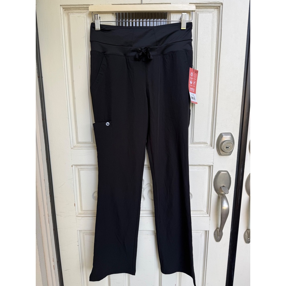 Barco One Black 5-Pocket Yoga Knit Waistband Scrub Pants 5206P Petite XXSP NEW